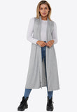 Grey Lightweight Sleeveless Duster Jacket