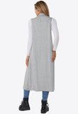 Grey Lightweight Sleeveless Duster Jacket