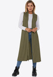 Khaki Lightweight Sleeveless Duster Jacket