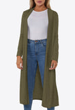 Khaki Lightweight Long Sleeve Duster Jacket