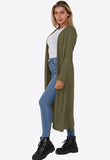 Khaki Lightweight Long Sleeve Duster Jacket